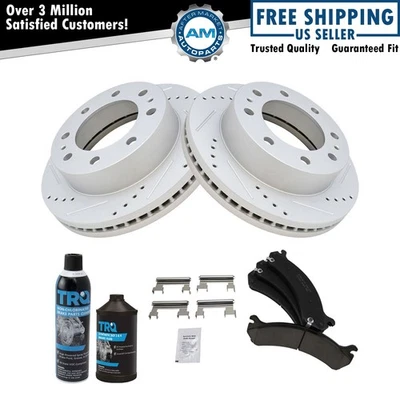 Brake Pad & Rotor Ceramic Front Kit w/Chemicals for Chevy GMC - Image 1 of 4