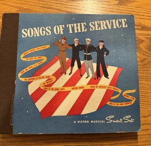 Vtg 5 Record 78 RPM Set “Songs Of The Service” Victor Musical Smart Music Album - Foto 1 di 12