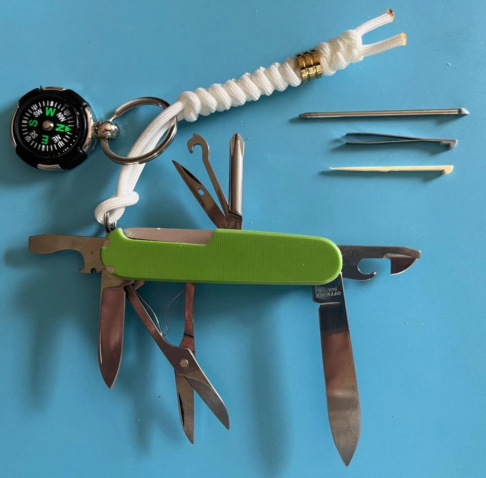 Swiss Army Knife/Multitool Plus, with pen & XL compass - Image 1 of 3