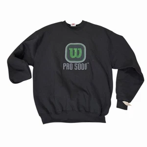 Felpa uomo girocollo Wilson 5000 vintage nuova con etichetta made in USA anni 90 nuova nera - Foto 1 di 3