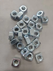 3/8"-16 Grade 2 Stahl Vierkantmuttern Zink klar Grobgewinde (25) - Bild 1 von 2