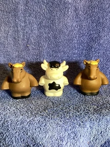 Tomy John Deere Ertl Horse & Black And White Dairy Cow Toy Hayride Figures 3 Ea - Picture 1 of 12