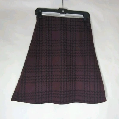 Falda Margaret M Pequeña Pequeña Púrpura Negra Línea A Estampado Geométrico Algodón Foto 1 de 4