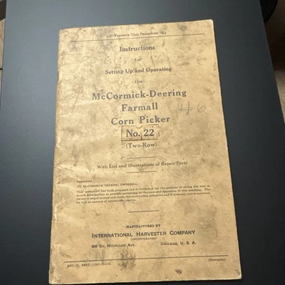 VTG McCormick-Deering Farmall Corn Picker No. 22 Instructions Operating Manual - Image 1 of 4