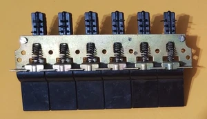Ganged 6 Individual Push-Button Switch Assembly Mounted on Metal Frame - Picture 1 of 2