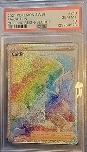 PSA 10 Pokémon Caitlin #213 Chilling Reign Full Art Rainbow Secret Rare GEM MINT - Bild 1 von 1