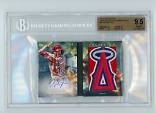 2018 Topps Inception Team Logo Patch Auto Booklet Mike Trout 1/2 BGS 9.5 10
