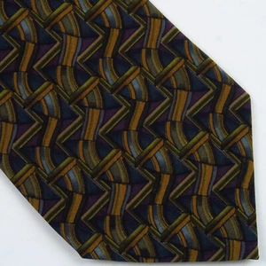 J. Garcia Mens Neck Tie Blue Purple Gold Abstract 58"x3.75" Artistic Hippie - Picture 1 of 6