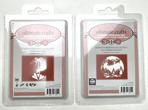 2 Ultimate Crafts Universal Impression Dies When You Wish/ On Dasher Night Sky - Picture 1 of 5