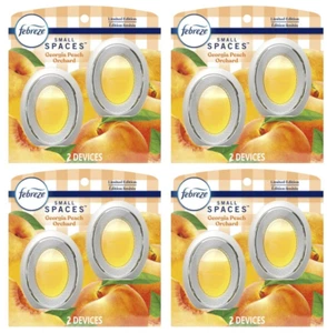 4 PACKS OF 2 Febreze Small Spaces Air Freshener Georgia Peach Orchard 0.25oz - Picture 1 of 1