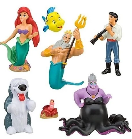 The Little Mermaid Ariel Playset 7 Figure Cake Topper * USA SELLER* Toy Doll Set Cover