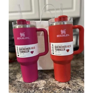 Target Red Cosmo Pink Valentines Day Stanley H2.0 Tumbler 40oz Presale! ️&@