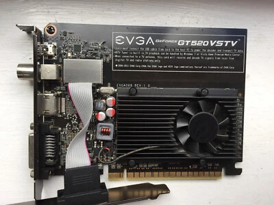 EVGA NVIDIA GEFORCE GT520 GF119 DDR3 1 GB USB/TV OUT HDMI/DVI/VGA - Image 1 of 3