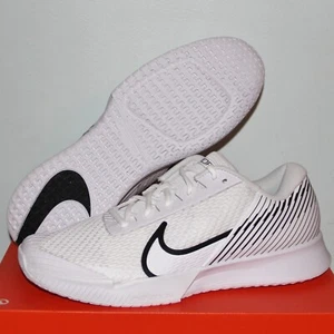 Nike Court Air Zoom Vapor Pro 2 HC Tennis Shoes Mens 12 White Black DR6191-101 - Picture 1 of 6