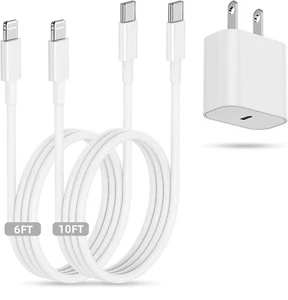 For iPhone 14 13 12 11 Pro Max XS XR 8 Type C 6+10 FT Cable USB-C Fast Charger - Picture 1 of 6