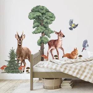 Forest Friends II Animal Kids Nusery Wall Decal Wall Sticker Decor - Picture 1 of 3