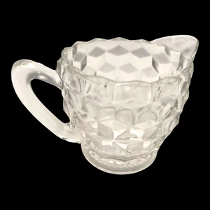 Klar Pressglas Milchkännchen 3" hoch 3D Muster Stern geplatzter Boden kleiner Krug - Bild 1 von 9