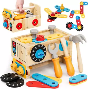 Werkzeugkoffer Kinder Werkbank Spielzeug ab 2J., 29 Stück Montessori Lernspiele. - Bild 1 von 11