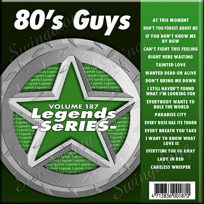 KARAOKE CD+G LEGEND SERIES 17 TRACKS 80'S GUYS VOL-187 NEW In plastic w/Print - Image 1 of 2