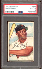 1952 Bowman Willie Mays Card #218 HOF - Certified PSA 4 (VG-EX) - Rare Grade!