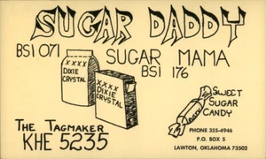 Lawton, OK QSL Amateurfunk Sugar Daddy BSI 071 KHE 5235 Oklahoma Postkarte - Bild 1 von 2
