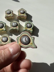 Vtg Small Patti Highfill Victorian Mantle Clock Artisan Dollhouse Miniature 1:12 - Picture 1 of 24