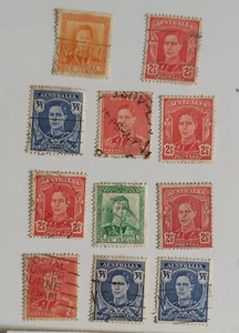 EC067 AUSTRALIA stamp 1942 SELECTION OF KGVI x 11pcs FINE USED - Picture 1 of 1