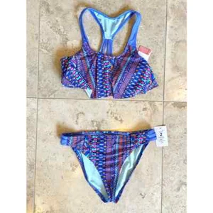 Hobie NWT girls blue print bikini, 2-pc swimsuit, 14yrs - Picture 1 of 2