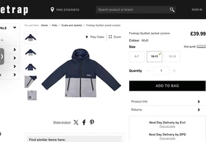 BNWT FIRETRAP Junior Kids Black Coat UK Size 10-11 Years COST £40 - SCHOOL COAT? - Picture 1 of 4