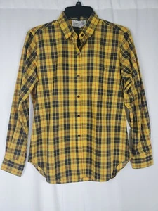 The Jean Co By Charlotte Ford Vintage Mustard Yellow Plaid Button Up Blouse  - Picture 1 of 12