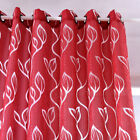Red Printed Voile Curtain Panel Rod Pocket 100X250cm