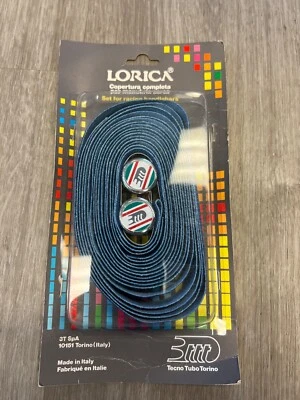 NEW Vintage NOS 3ttt LORICA Italian synthetic leather Handlebar Tape - Blue - Image 1 of 3
