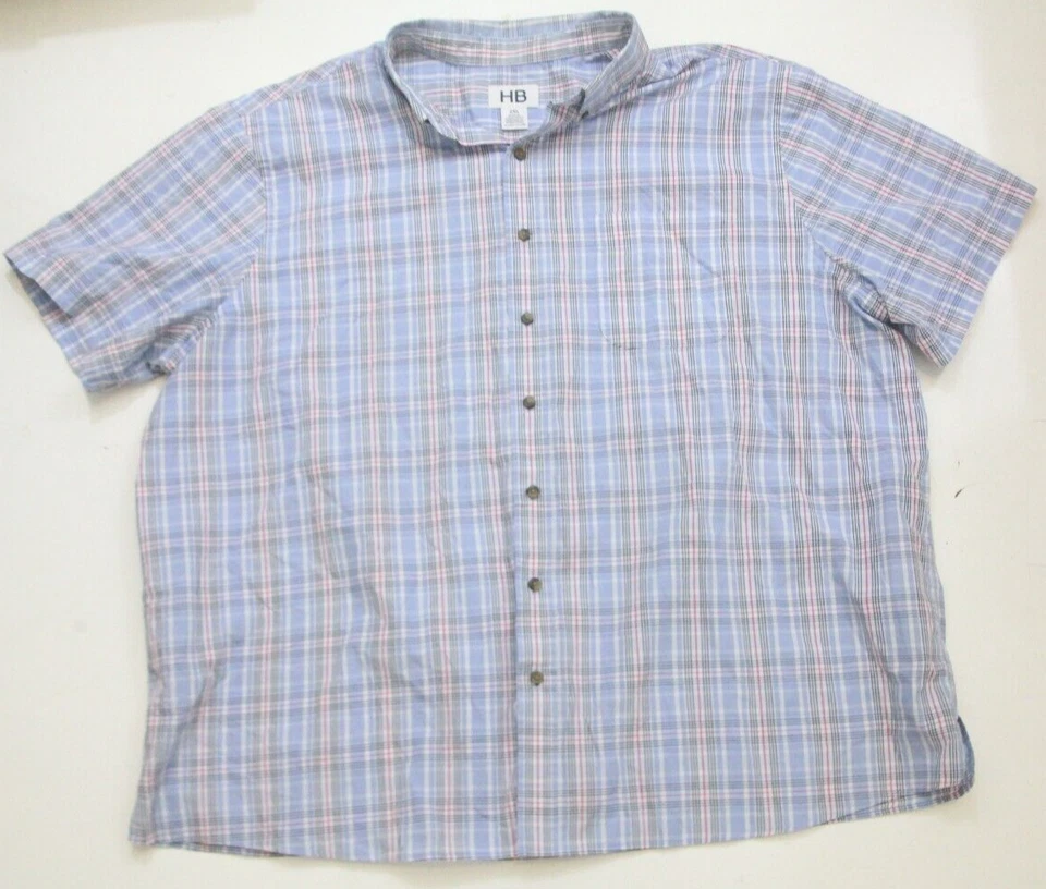 Camisa de Vestir 2XL Harbor Bay Azul Algodón Poli Botón Delantero Manga Corta XXL 1-991 Foto 1 de 4