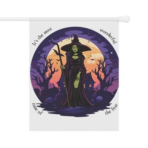 It's The Most Wonderful Time Of The Fear Halloween Hexe Garten Haus Flagge - Bild 1 von 9