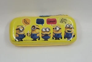 Minions Zippered Pen Pencil Pouch Crayon Case SCENTED Banana with Charm Keychain - Picture 1 of 4