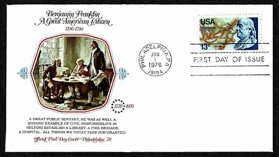 USA, SCOTT # 1690, FLEETWOOD FDC COVER BENJAMIN FRANKLIN GREAT AMERICAN CITIZEN - Image 1 of 2