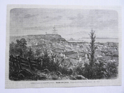 Fahrten Durch Den Englischen Kanal. Ansicht Von Jersey. Holzstich Von 1868 • 1€