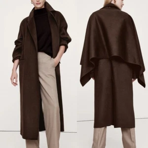 Banana Republic | OVERSIZED DOUBLE-FACED CAPE COAT IN Chocolate Ganache Brown - Picture 1 of 12
