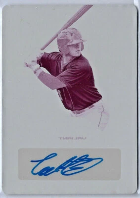 Colin Barber, Houston Astros — 2019 Leaf Valiant New Dawn Magenta Plate Auto 1/1 - Image 1 of 2
