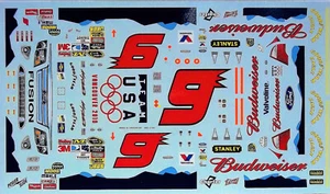 POWERSLIDE # 9 BUDWEISER TEAM USA NASCAR 2010 FORD KASEY KAHNE 1/24 DECAL - Picture 1 of 6