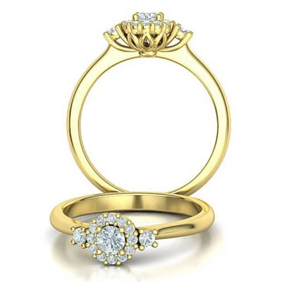 Ring mit Brillanten Damenring aus Gold Goldring Solitär-Ring Verlobungsring - Bild 1 von 3