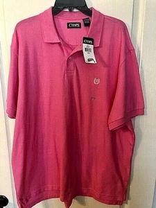 Chaps Men's Pink Knit Polo Size 2XL Pull Over Short Sleeve Shirt Chroma Pink - Picture 1 of 5