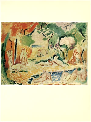 Impresión vintage 1972 Henri Matisse alegría de la vida 1906 placa de bellas artes pintura al óleo imagen Foto 1 de 3