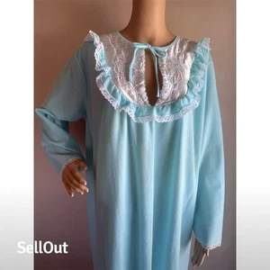 Camisón para mujer Sears talla grande 26W vintage azul claro quimise - Imagen 1 de 7