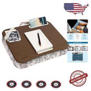Portable Laptop Desk with Phone Holder - Fits 15.6-Inch Laptops, Chic Design - Picture 1 of 8