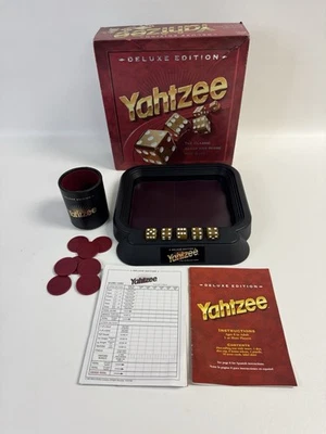 Vintage YAHTZEE DELUXE Edition Game Gold Dice 1997 by Milton Bradley  - Image 1 of 4