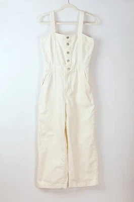 Macacão Levi's Drea perna larga branco creme denim - Tamanho pequeno - Imagem 1 de 4