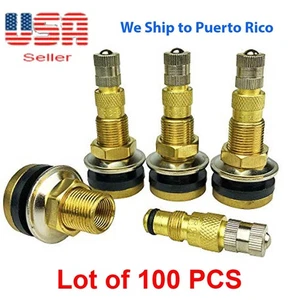 100 X TR618A 1-7/8" Tractor Air Liquid Tubeless Tire Brass Valve Stem - Picture 1 of 3