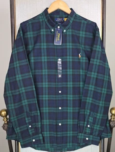 POLO RALPH LAUREN New $125 Blackwatch Plaid Sport Shirt Size 2XL Slim Mens - Picture 1 of 12