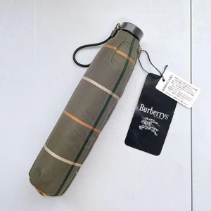 BURBERRY Folding Rain Umbrella Check Green Khaki Nobox〔US Duties Included〕② - Picture 1 of 15